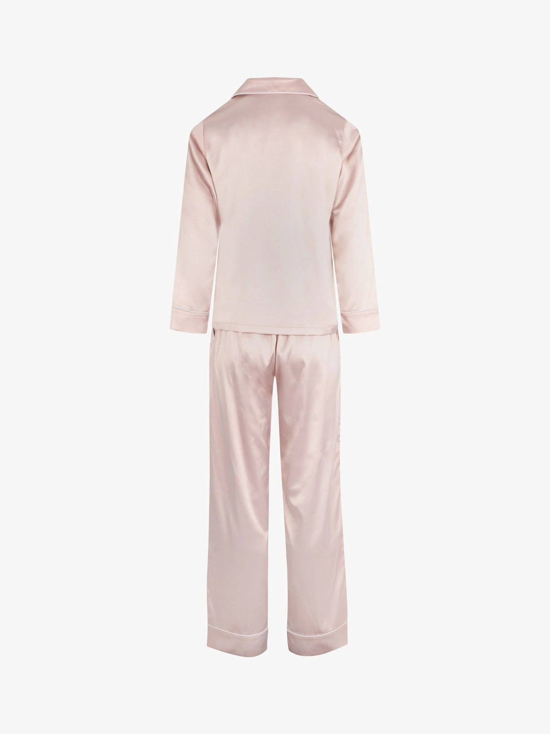 Roze - The Little Tailor Satijnen Pyjama met Knoopsluiting voor Kerstmis