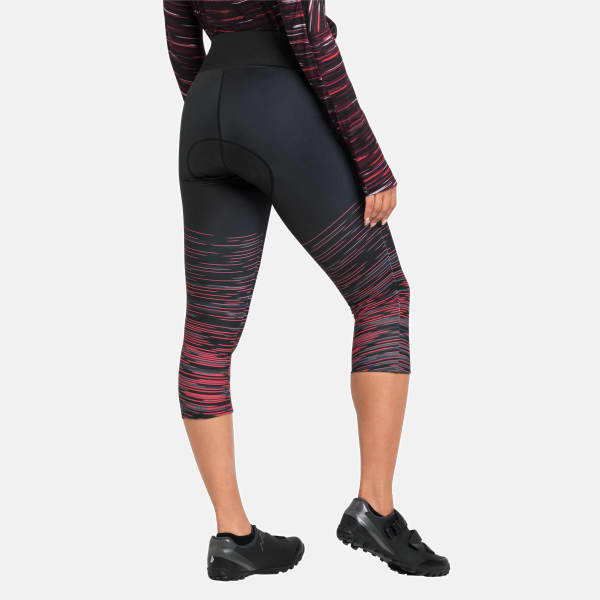 Cuissard vélo ODLO TIGHTS 3/4 ZEROWEIGHT PRINT WINETASTING BLACK