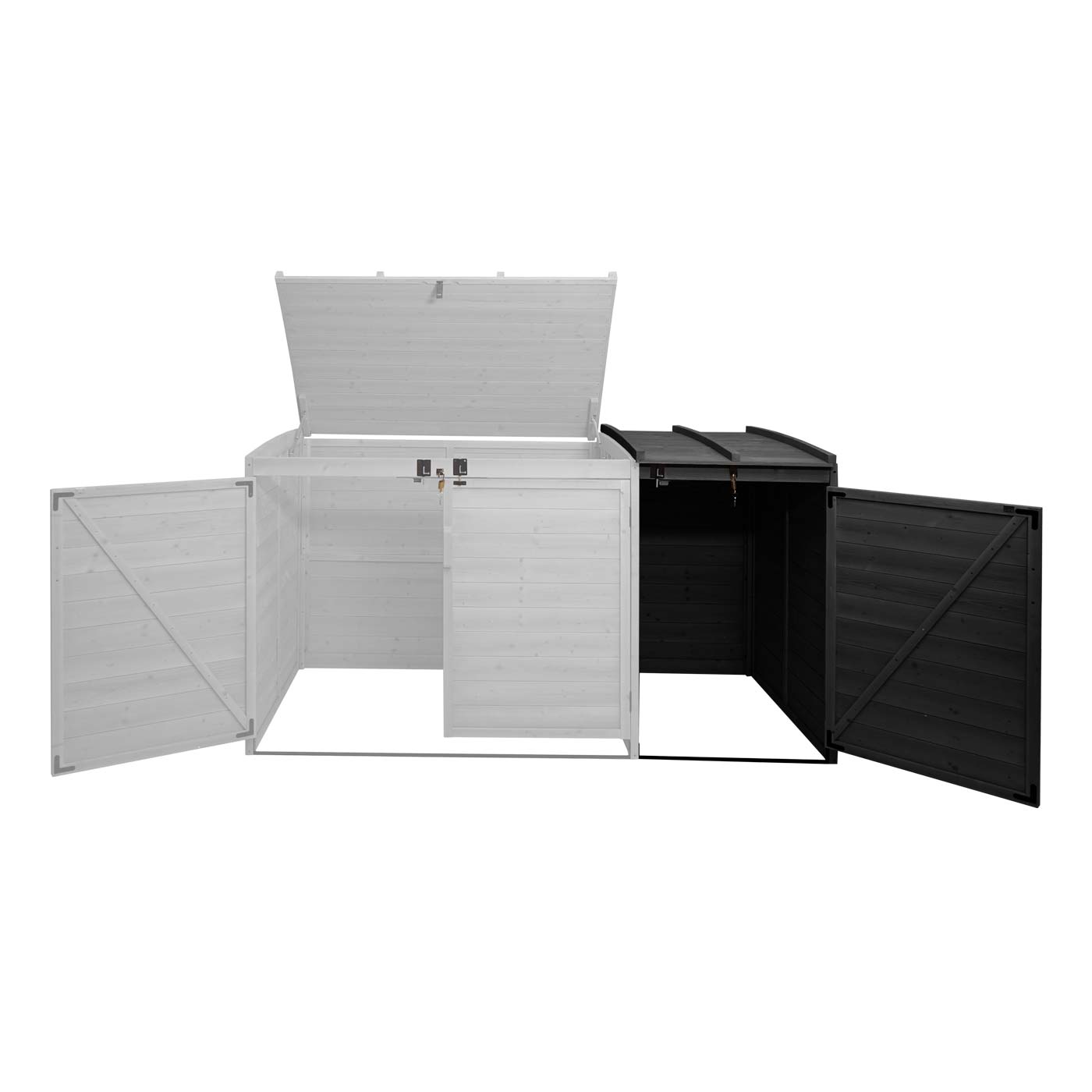 XL 1er-/2er-Mülltonnenverkleidung Erweiterung MCW-H75b, Mülltonnenbox, 138x69x105cm Holz MVG-zertifiziert ~ anthrazit