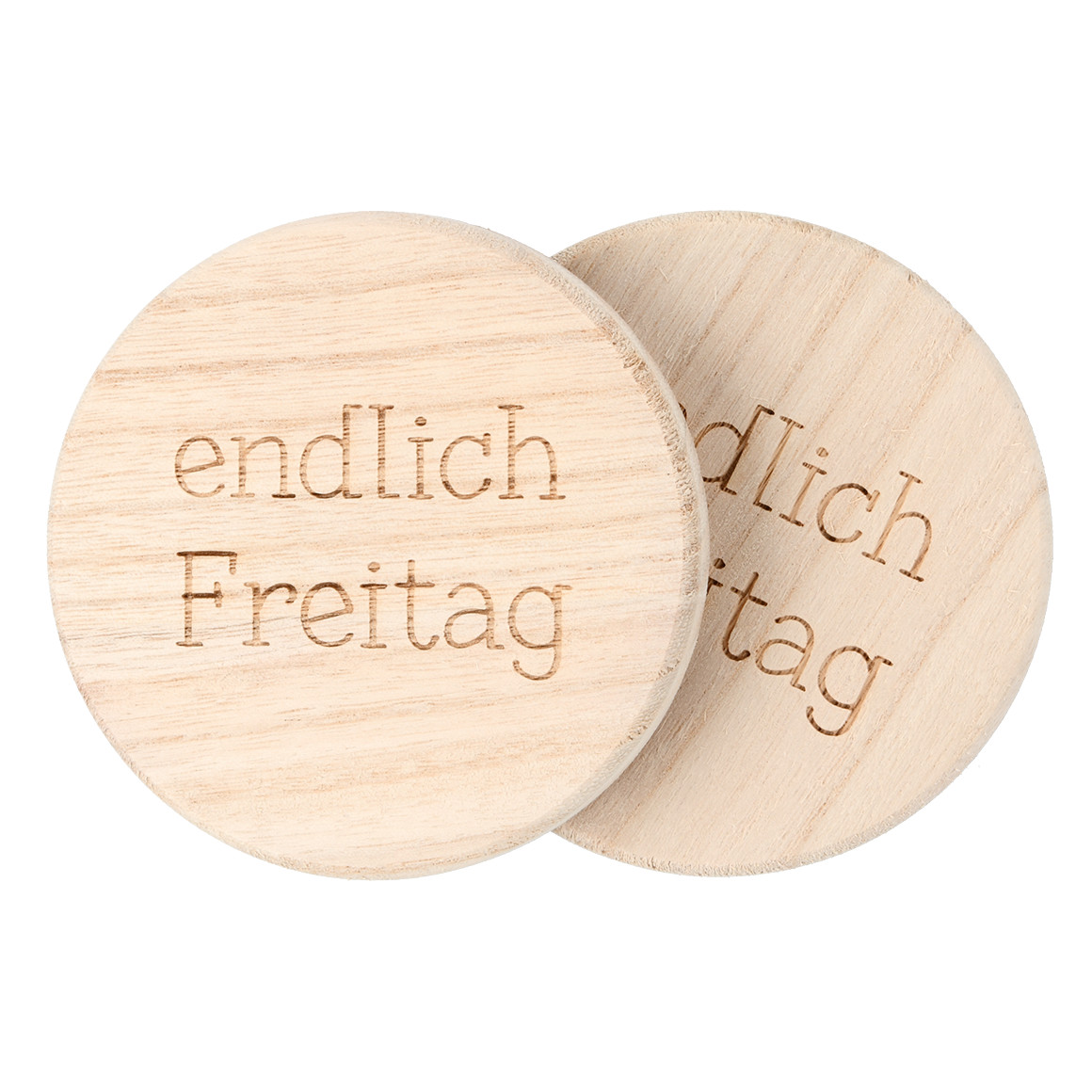 2 Untersetzer aus Holz natur