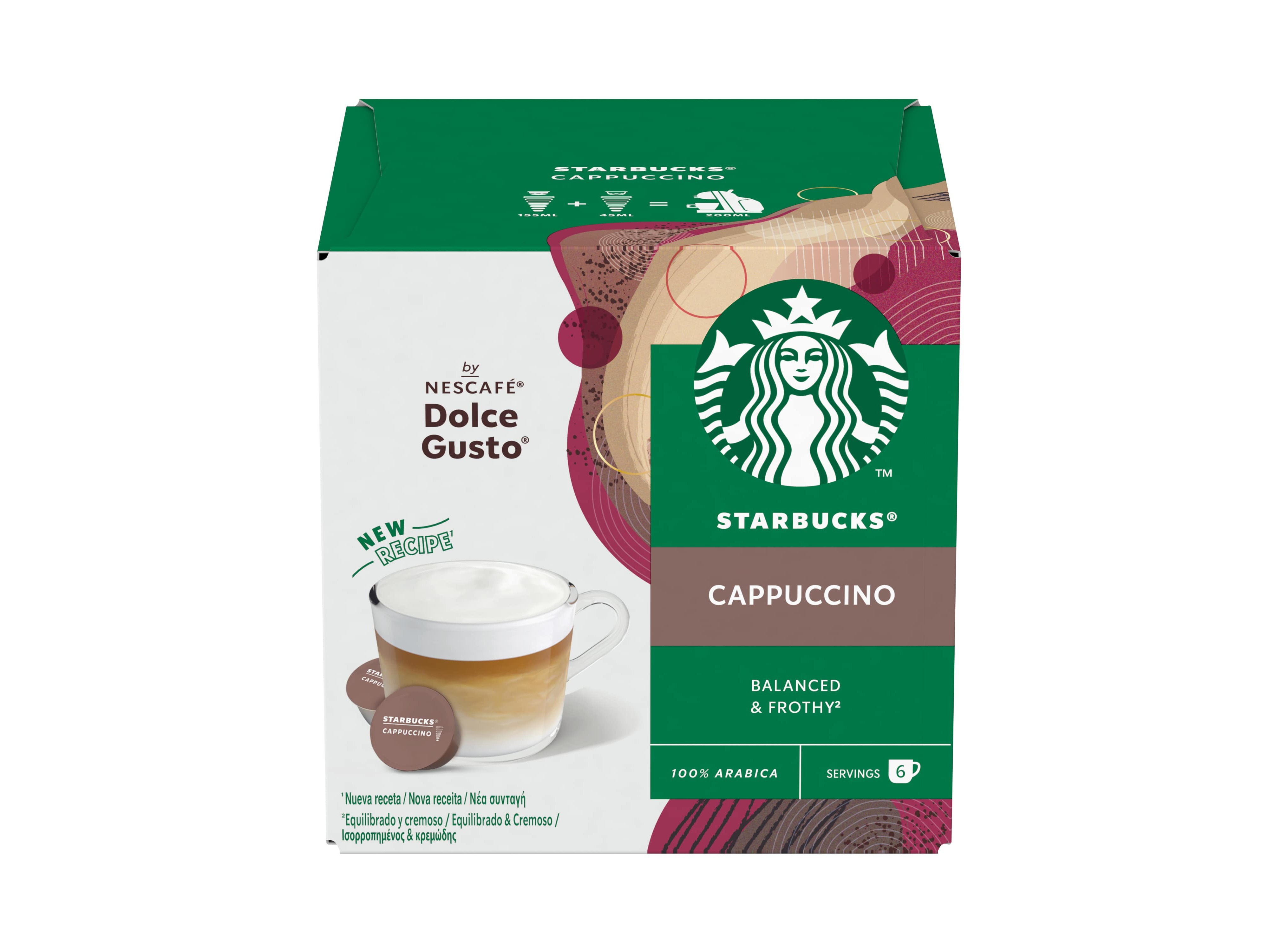 CÁPSULAS STARBUCKS COMPATÍVEL DOLCE GUSTO CAPPUCCINO 6UN