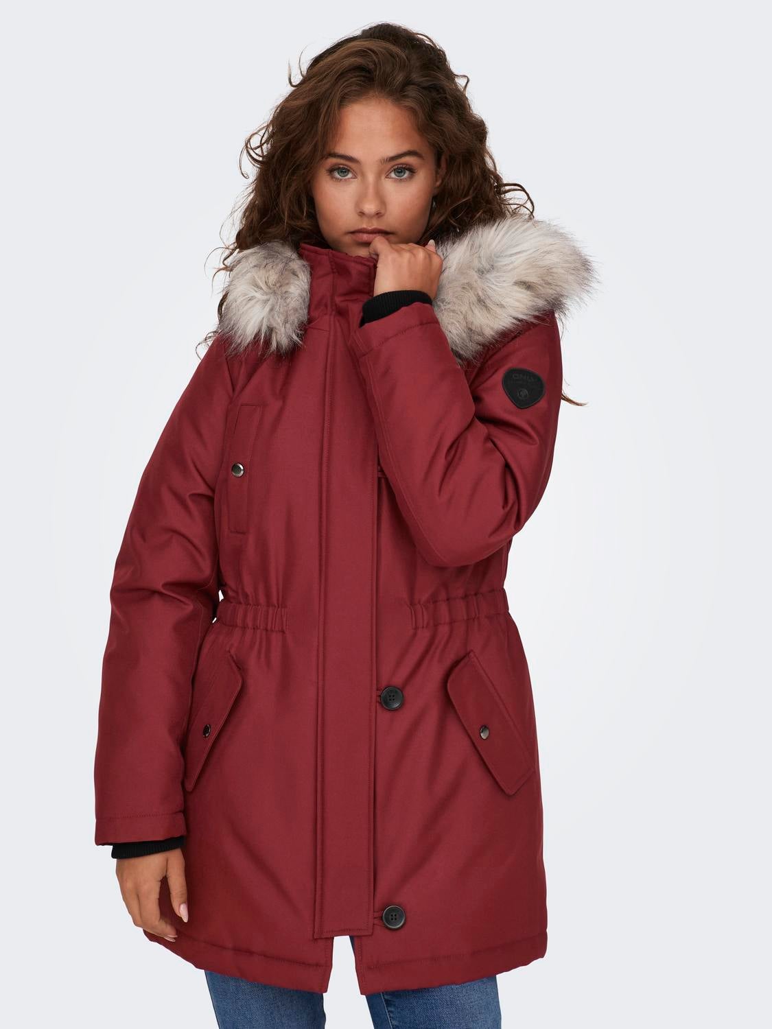 ONLIRIS Langer Parka Fired Brick
