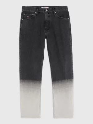 Calça jeans preta Ethan Relaxed Straight Fade-Out