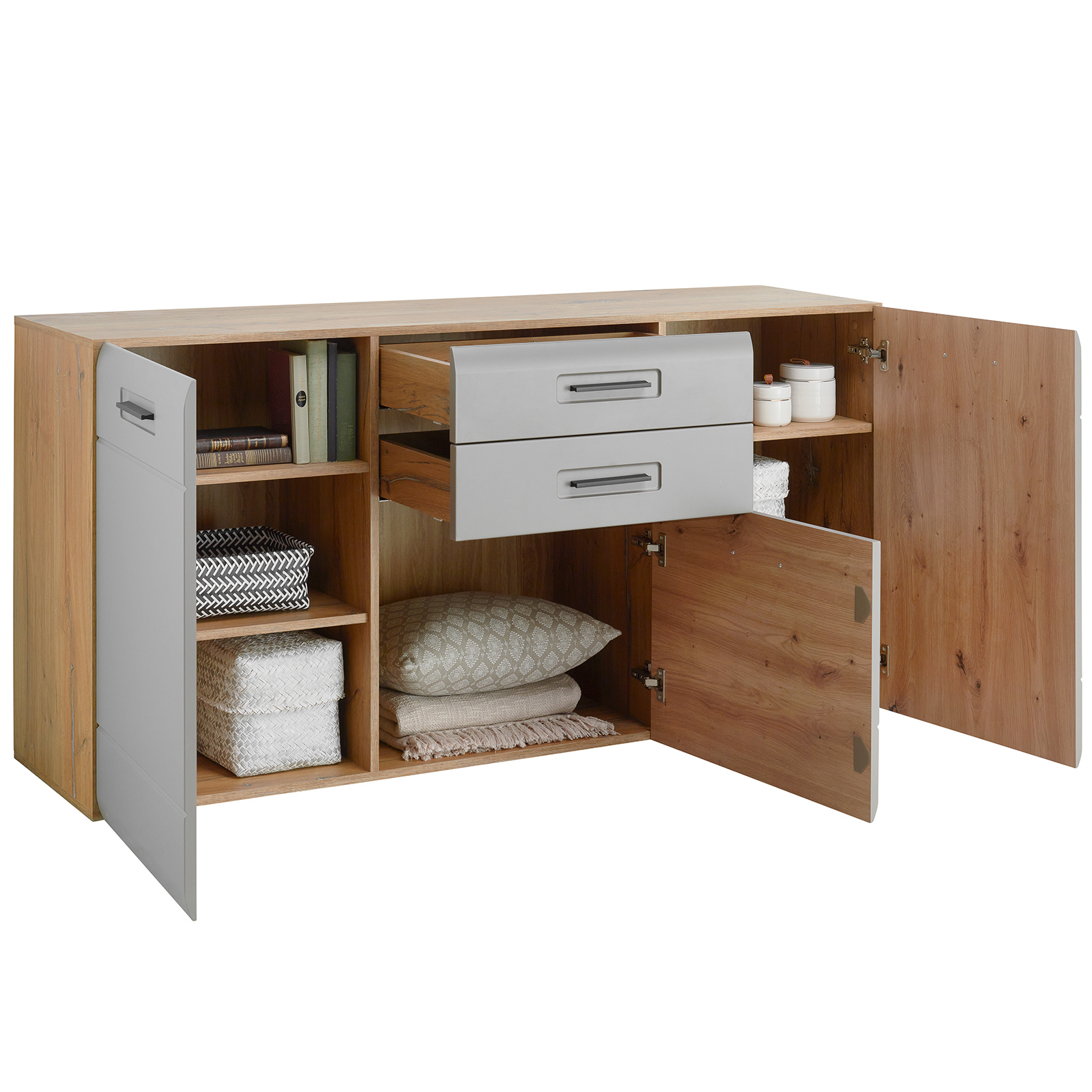 Luca Bessoni Sideboard AURIS - Basalt-Flagstaff Eiche - 163 cm