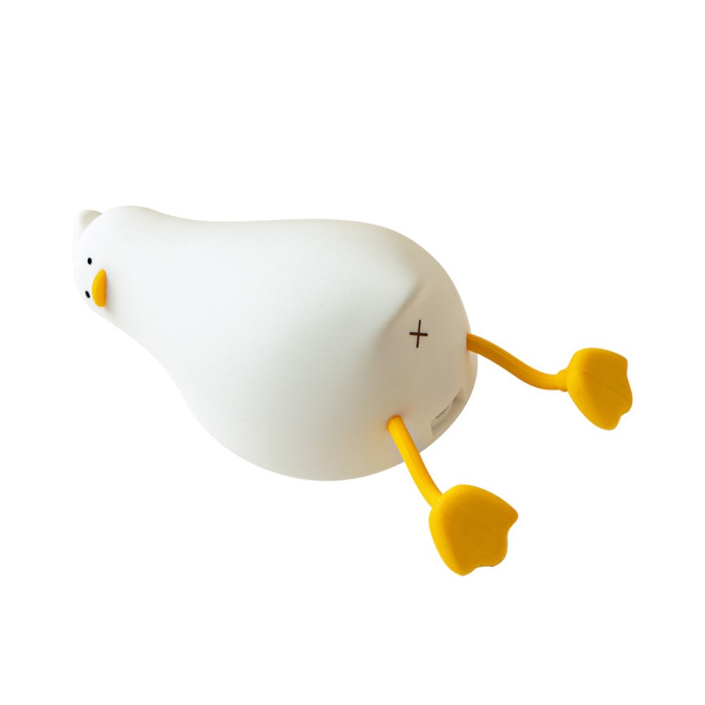 USB Silikon Ente Kinder Nachtlicht LED Lampe mit Touch Funktion - Weiss