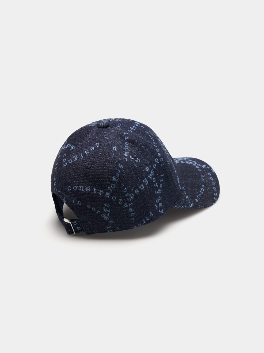 Boné denim estampado