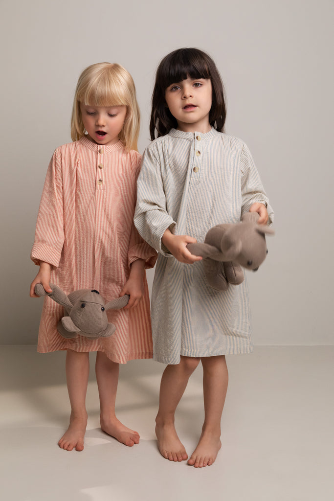 Pajama Dress, Natkjole  - Soft Cheek Stripe