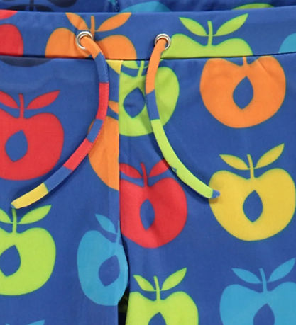 Småfolk Badehose - UV50+ - Blue Lolite m. Retro Äpfel