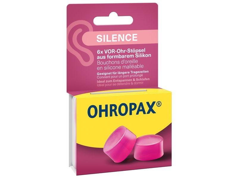 Ohropax Ohrstöpsel Silence, Silicon 6 Stück Ohrstöpsel