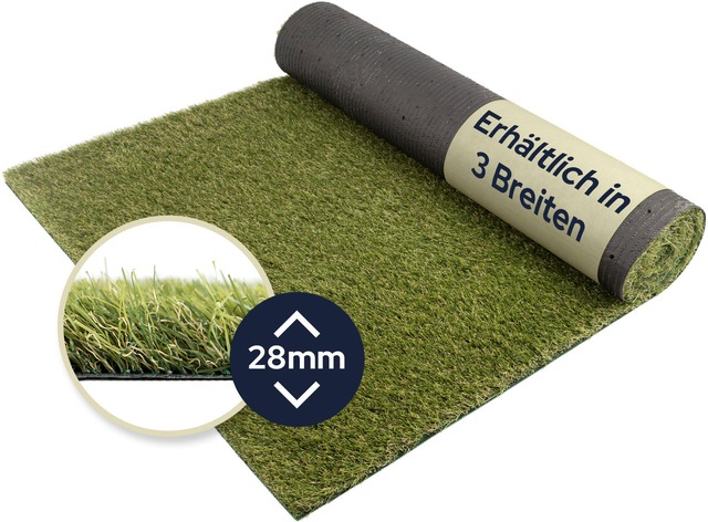 Primaflor-Ideen in Textil Kunstrasen »ARIZONA, Made in Netherlands« rechteckig 37 mm Höhe natürliche Optik, Drainagefunktion, UV-stabil, für Balkon & Terrasse