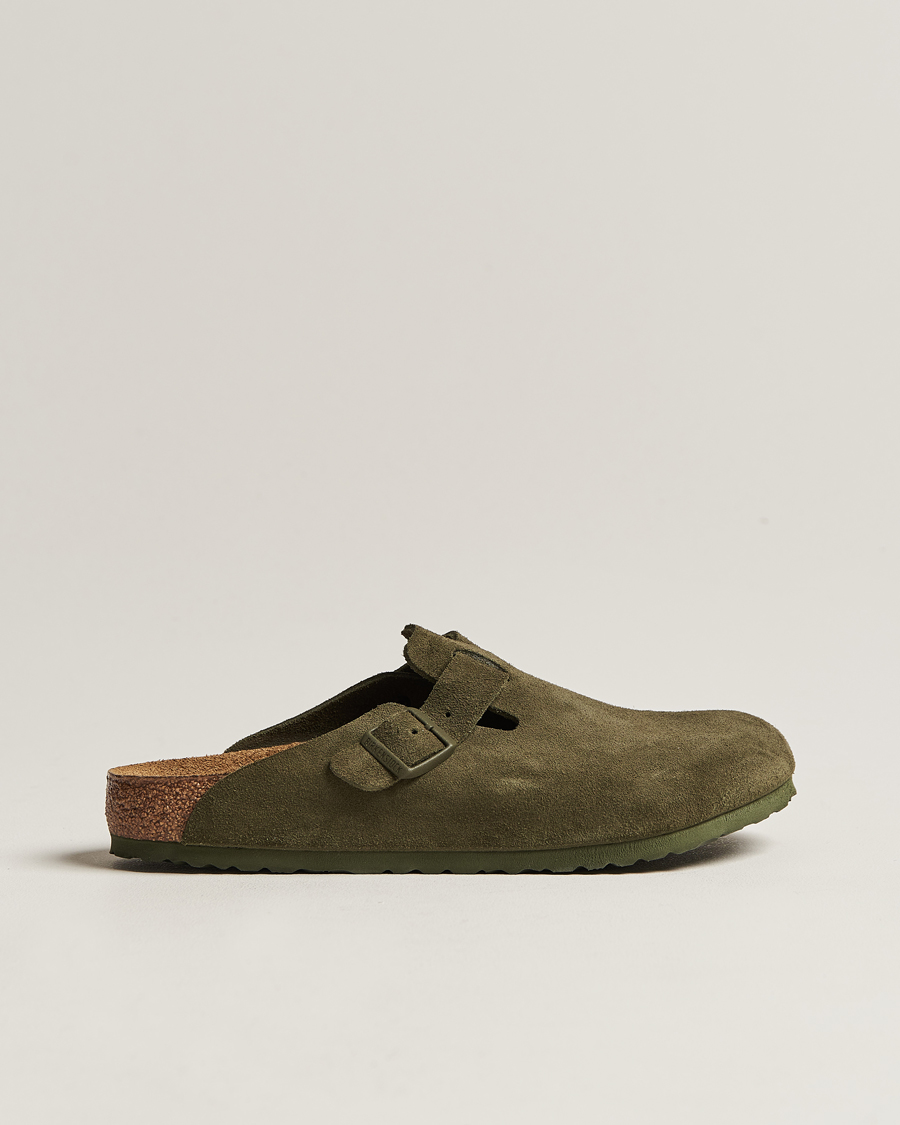 BIRKENSTOCK Boston Classic Footbed Thyme Green Suede