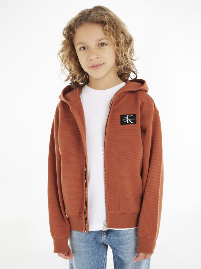 Calvin Klein Zip-through sweatshirt with badge logo Gan