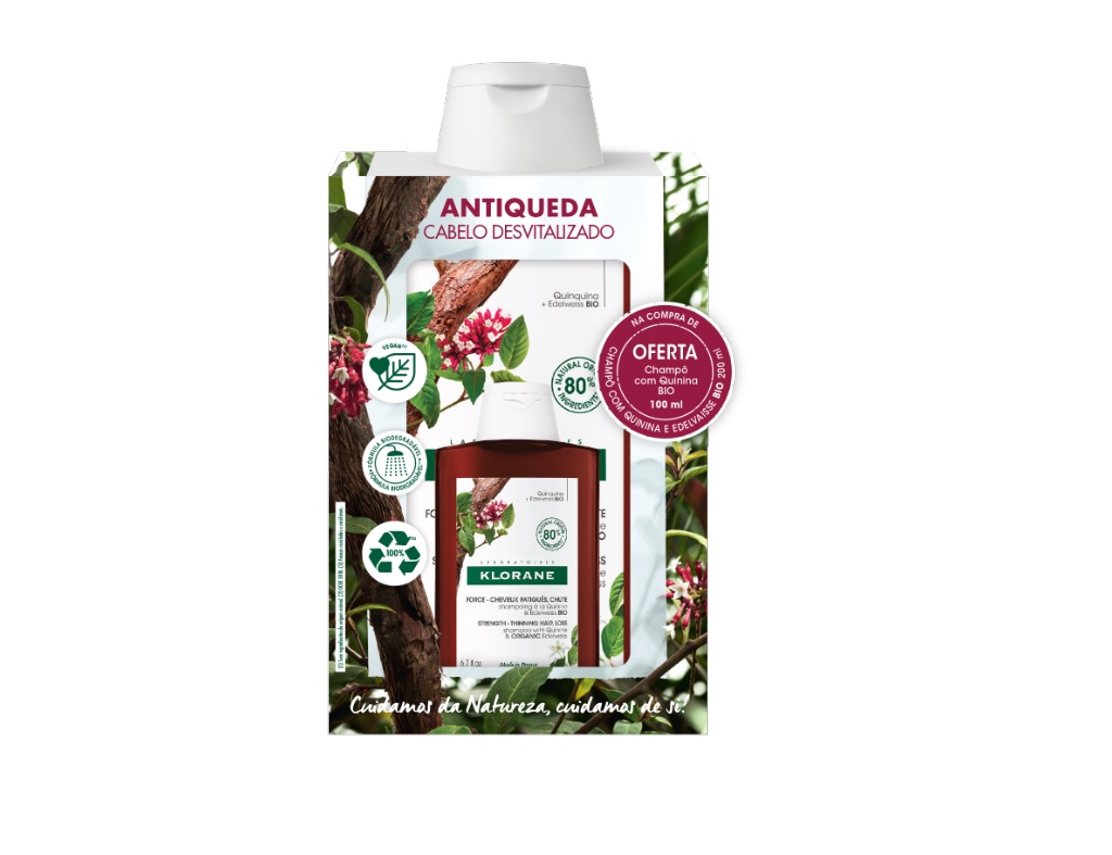 CHAMPO KLORANE QUININA BIO 200ML COM OFERTA CHAMPO KLORANE QUININA BIO 100ML