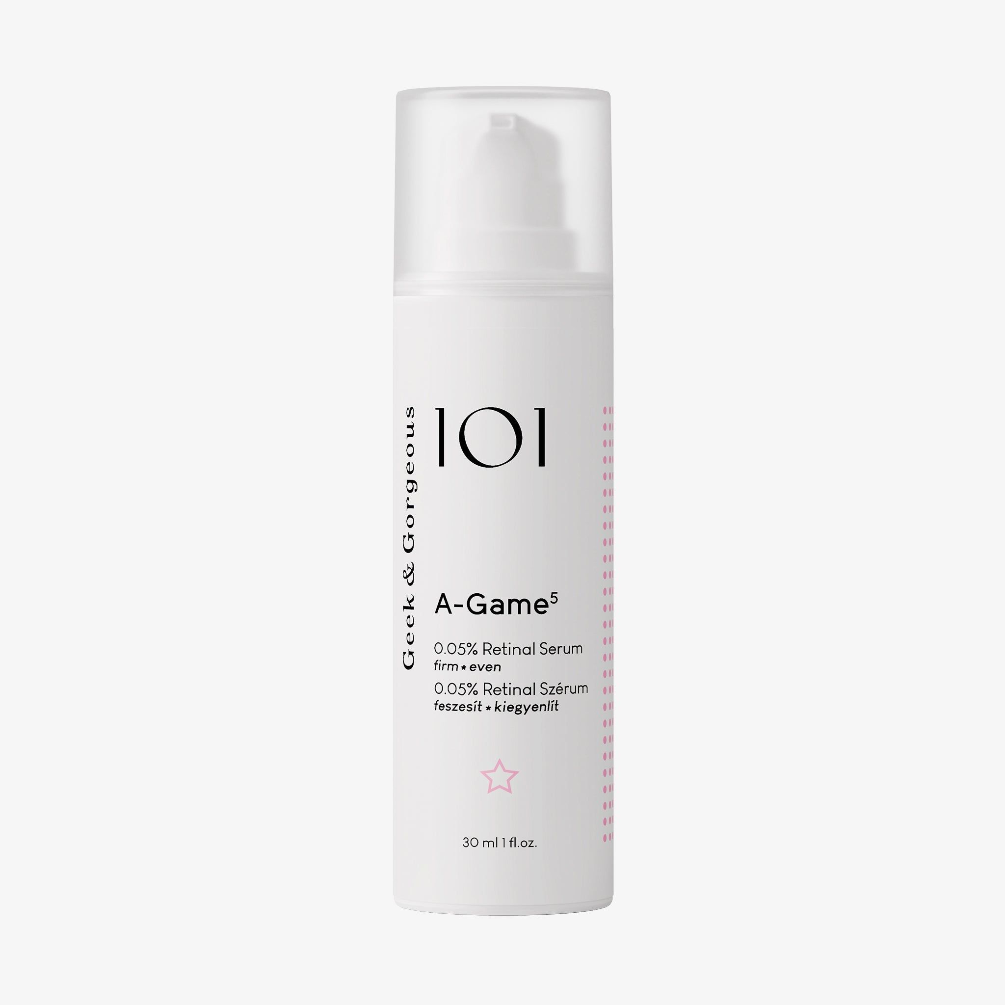Geek & Gorgeous A-Game 5 Leichtes Serum mit 0,05% Retinal gegen Falten und Hautunreinheiten, 30 ml