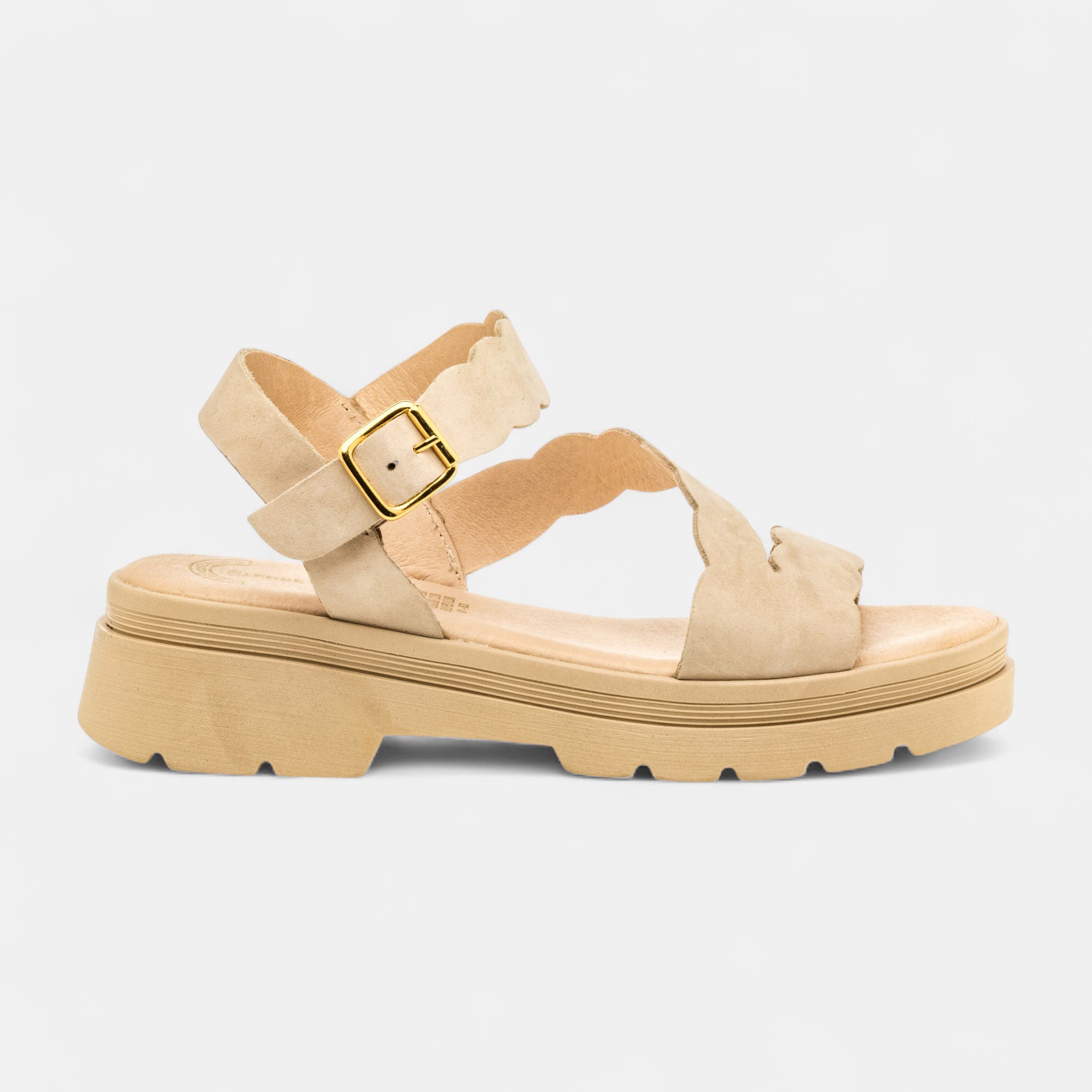 Sandales Femme en cuir beige