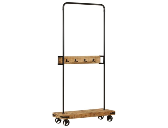 VIDAXL - Porte manteau Porte-vêtements et roues 90x35x190 cm bois de manguier et fe...