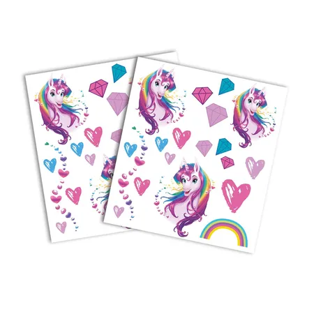 Roth Kinder-Tattoo, Einhornportrait