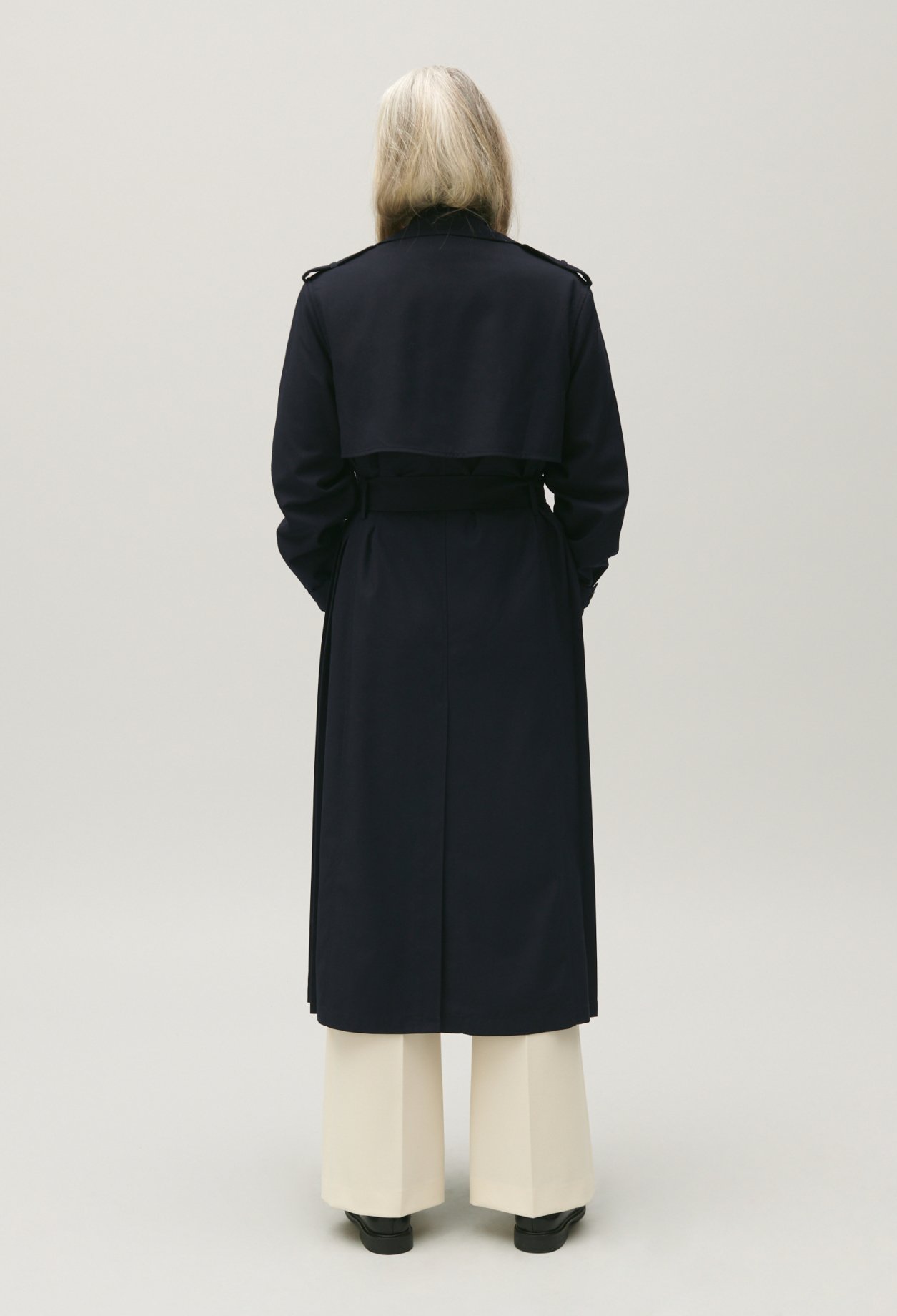 Trench long bleu marine