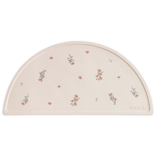 Mushie placemat pink flowers