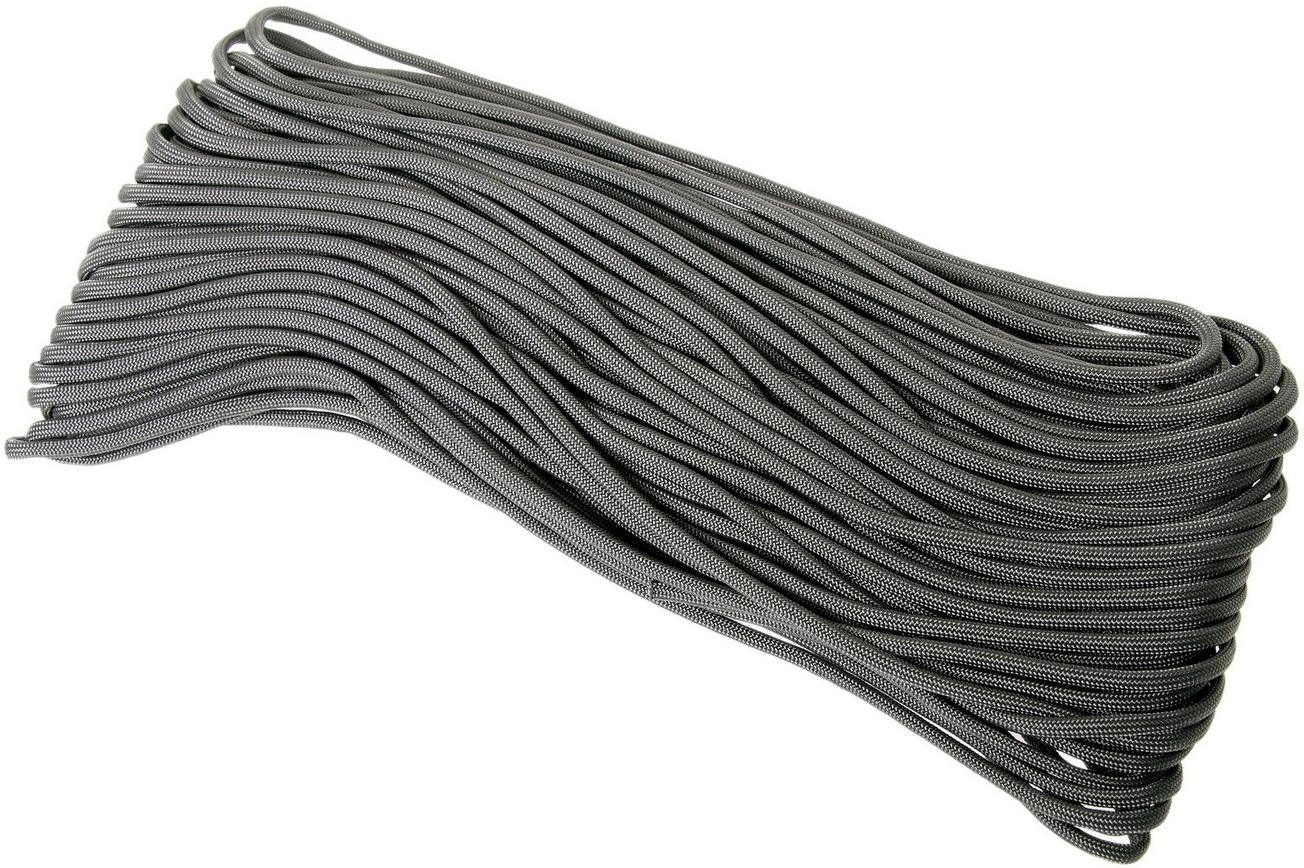 Knivesandtools 550 paracord type III, kleur: charcoal grey, 100 ft (30,48 m)