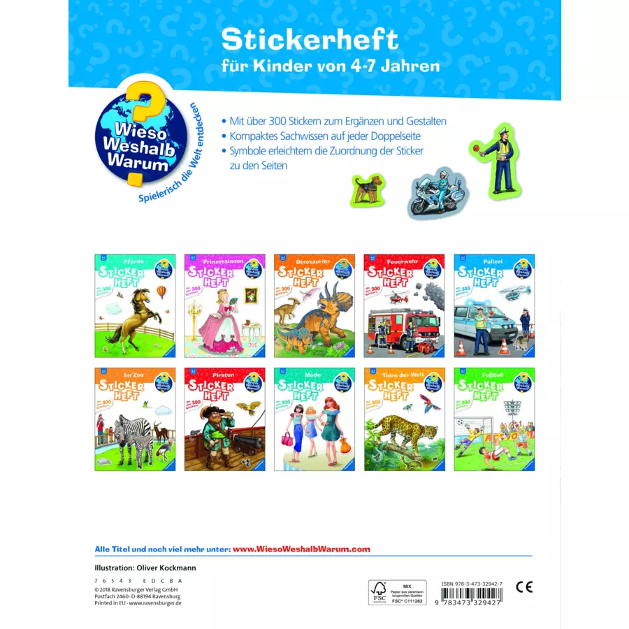 Ravensburger Wieso? Weshalb? Warum? Stickerheft Polizei