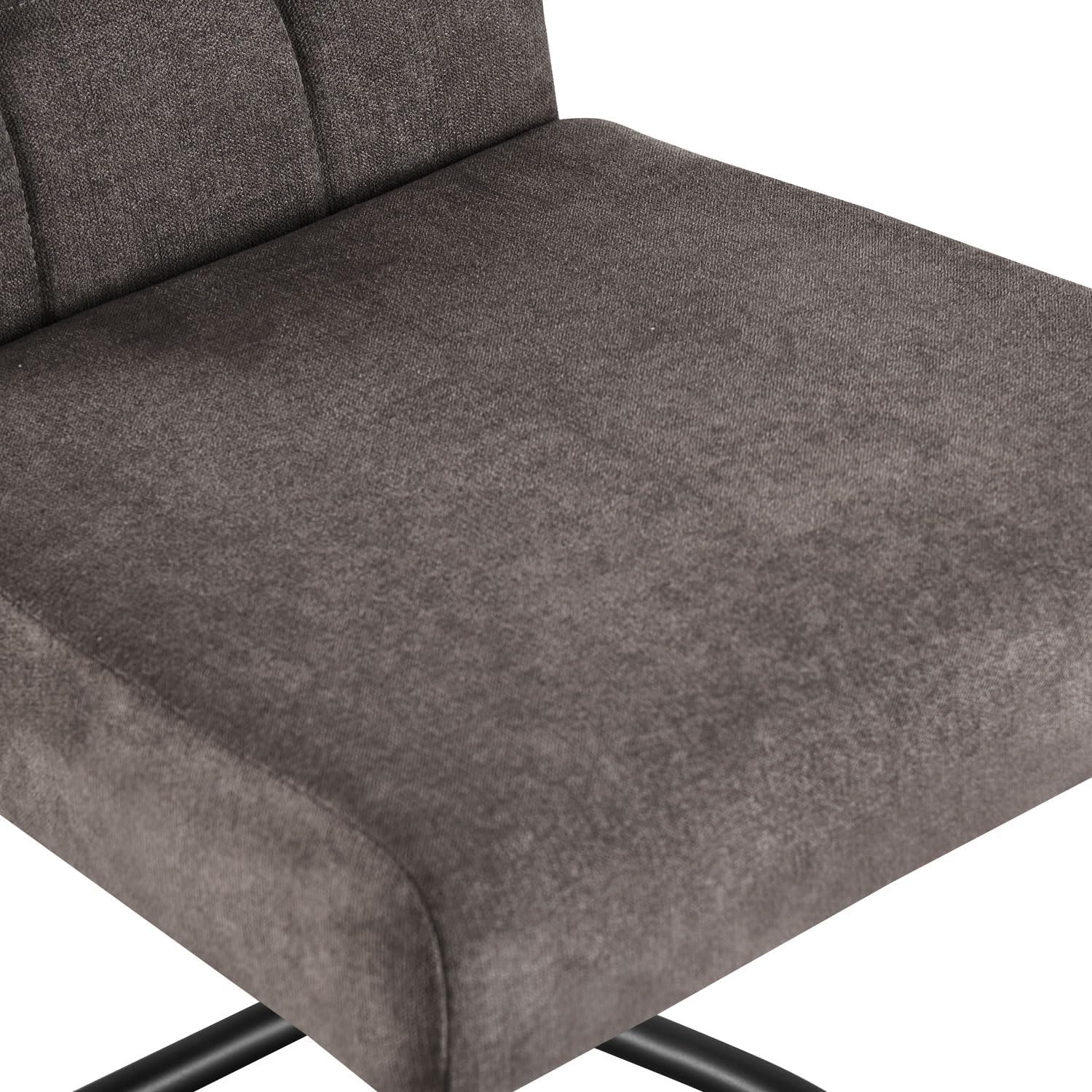 B&D home® Esszimmerstühle Sofia 2er Set – Freischwinger Schwingstuhl, gepolsterte Sitzschale mit Griff, Webstoff Braun, Metallkufe schwarz, Retro-Industrial Design für Esszimmer, Küche & Büro