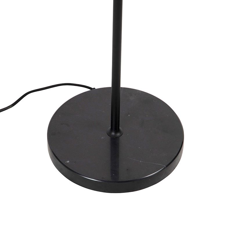 Design vloerlamp zwart met smoke glas - Qara