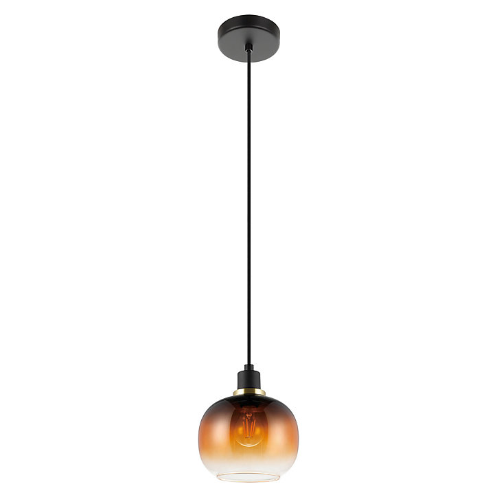 Suspension Oilella E27 IP20 Ø19 x H.110 cm verre noir