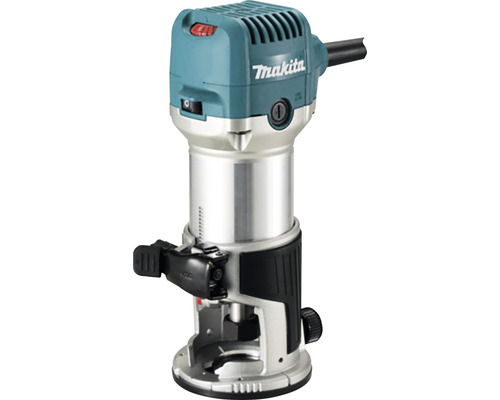 Makita RT0702CX2J 710W bovenfrees met één hand, slaghoogte 0-40 mm inclusief bovenfrees-, hoek- en randfreesmodules in MAKPAC maat 4