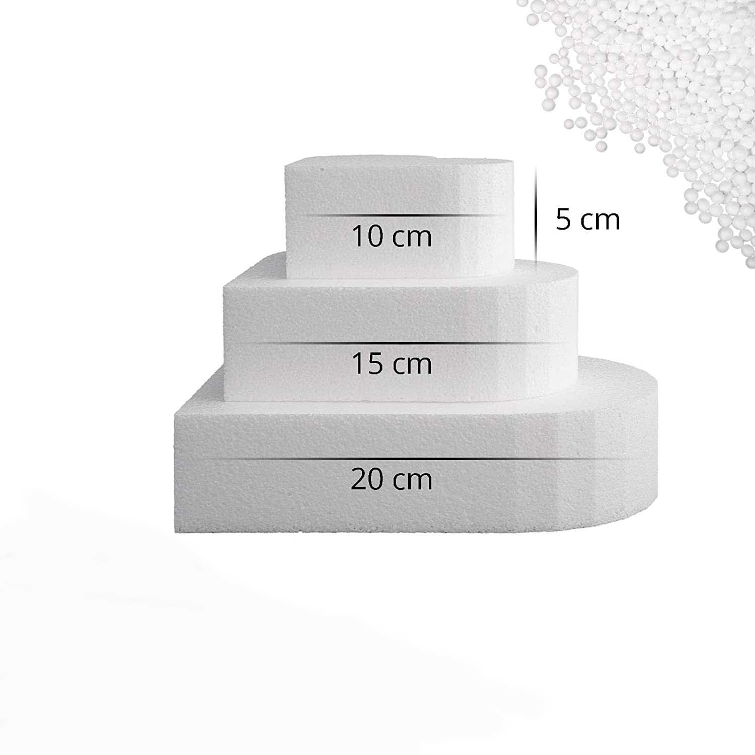 3in1 Styropor Bastel Herz Cake Dummy DIY Schaumform Torten Attrappe