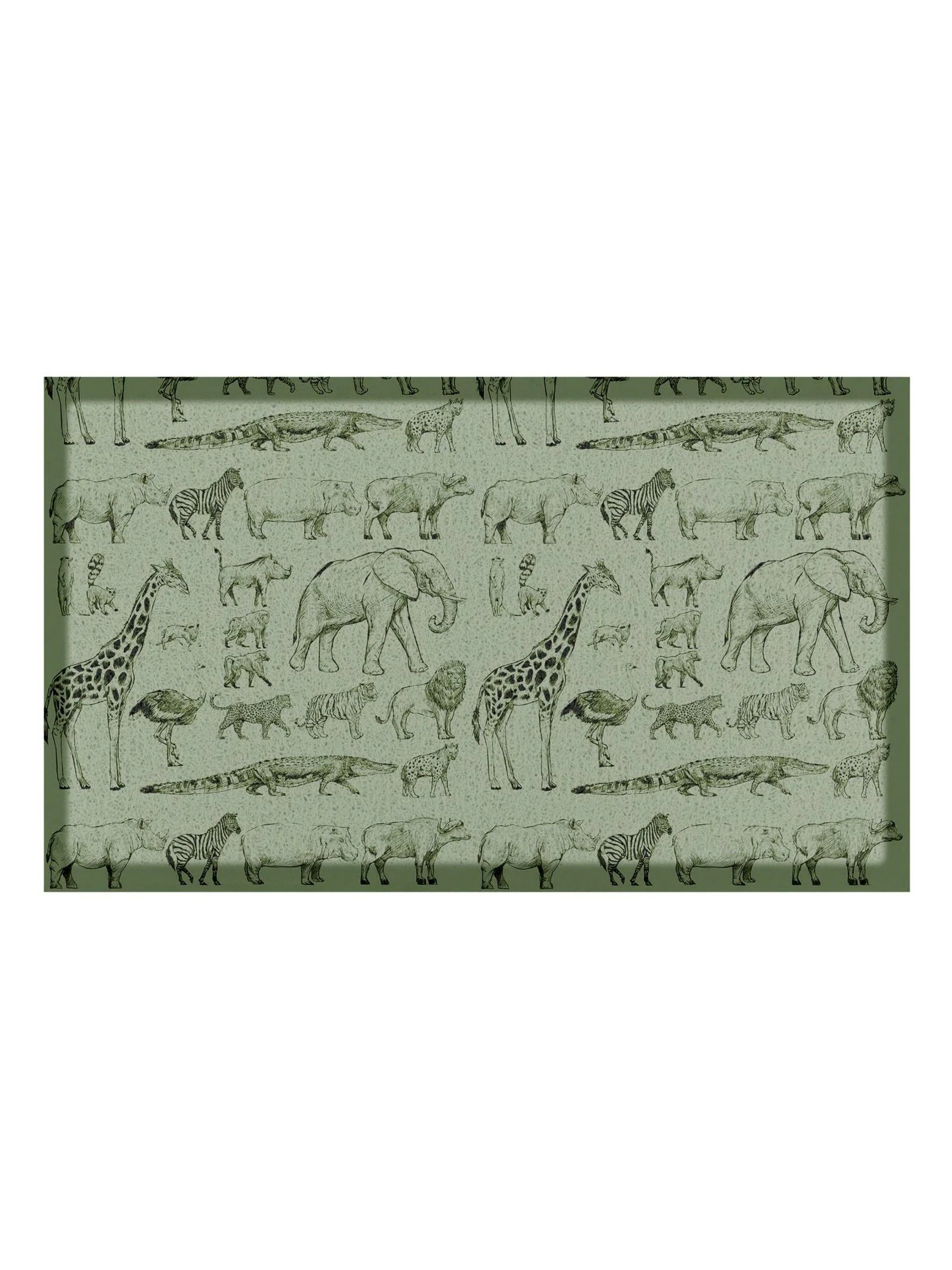 Artsy Mats Green African Animals Indoor Outdoor Doormat