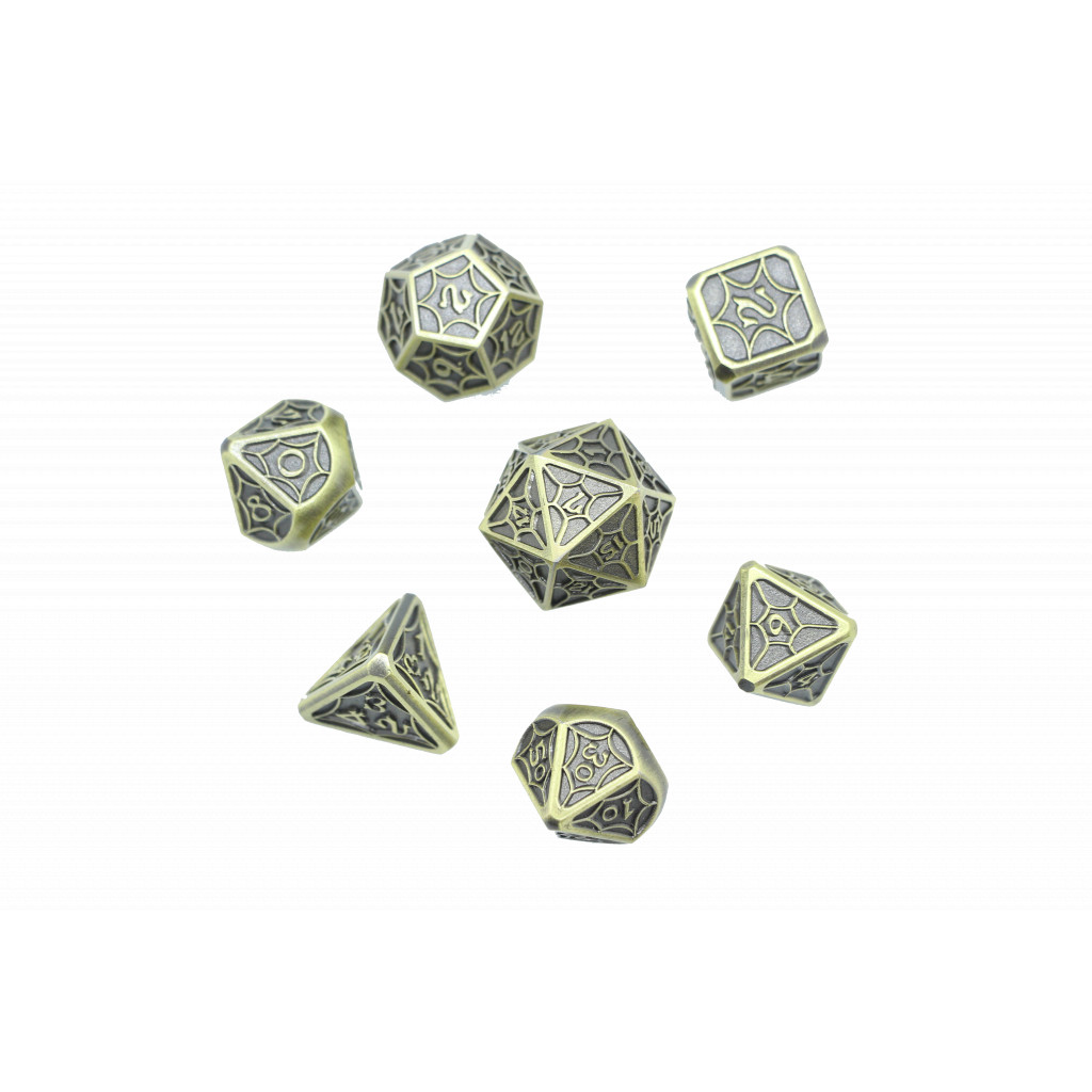 Set de dés JDR en metal Spider Web