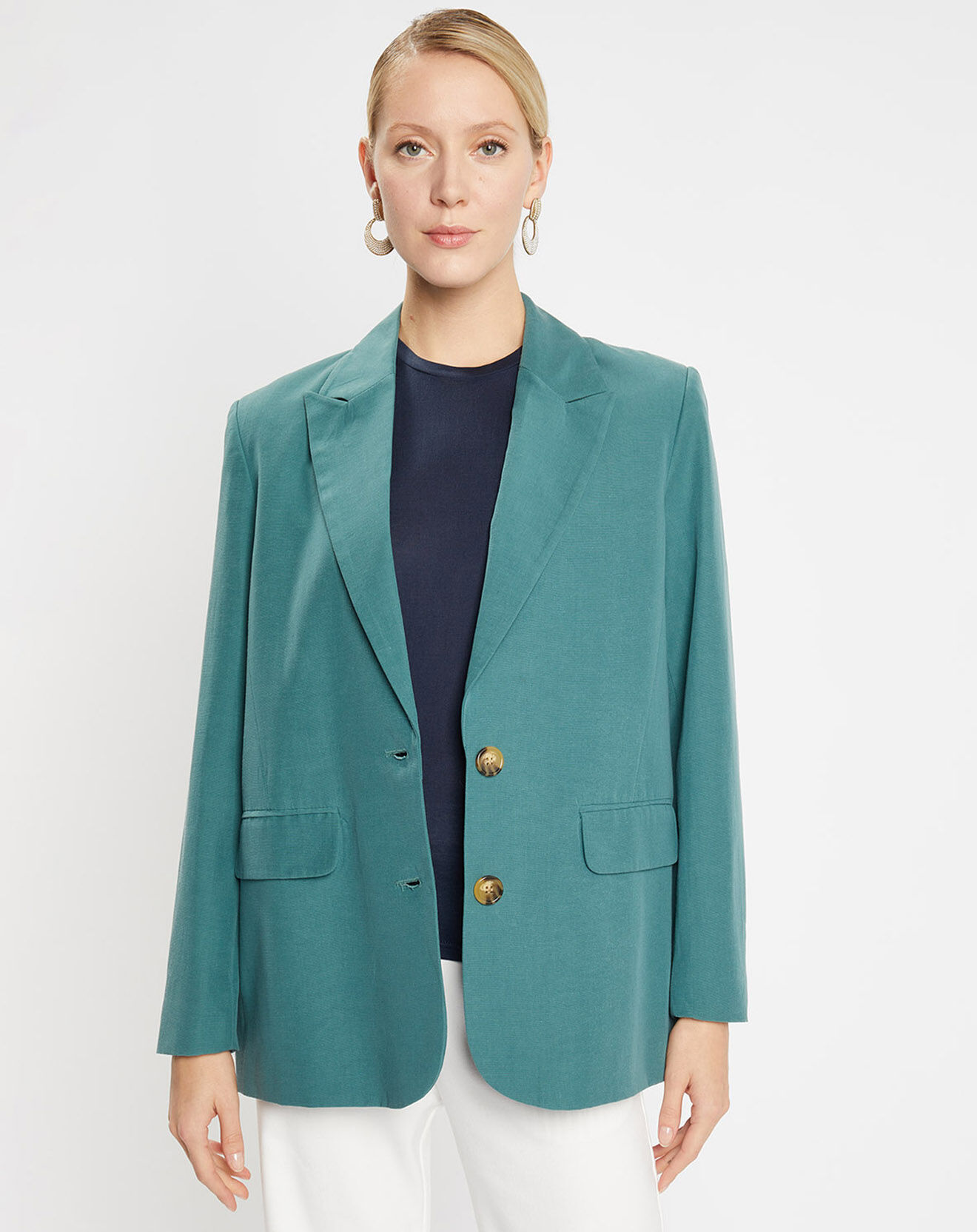 Jodhpur Veste de Blazer fluide bleu canard