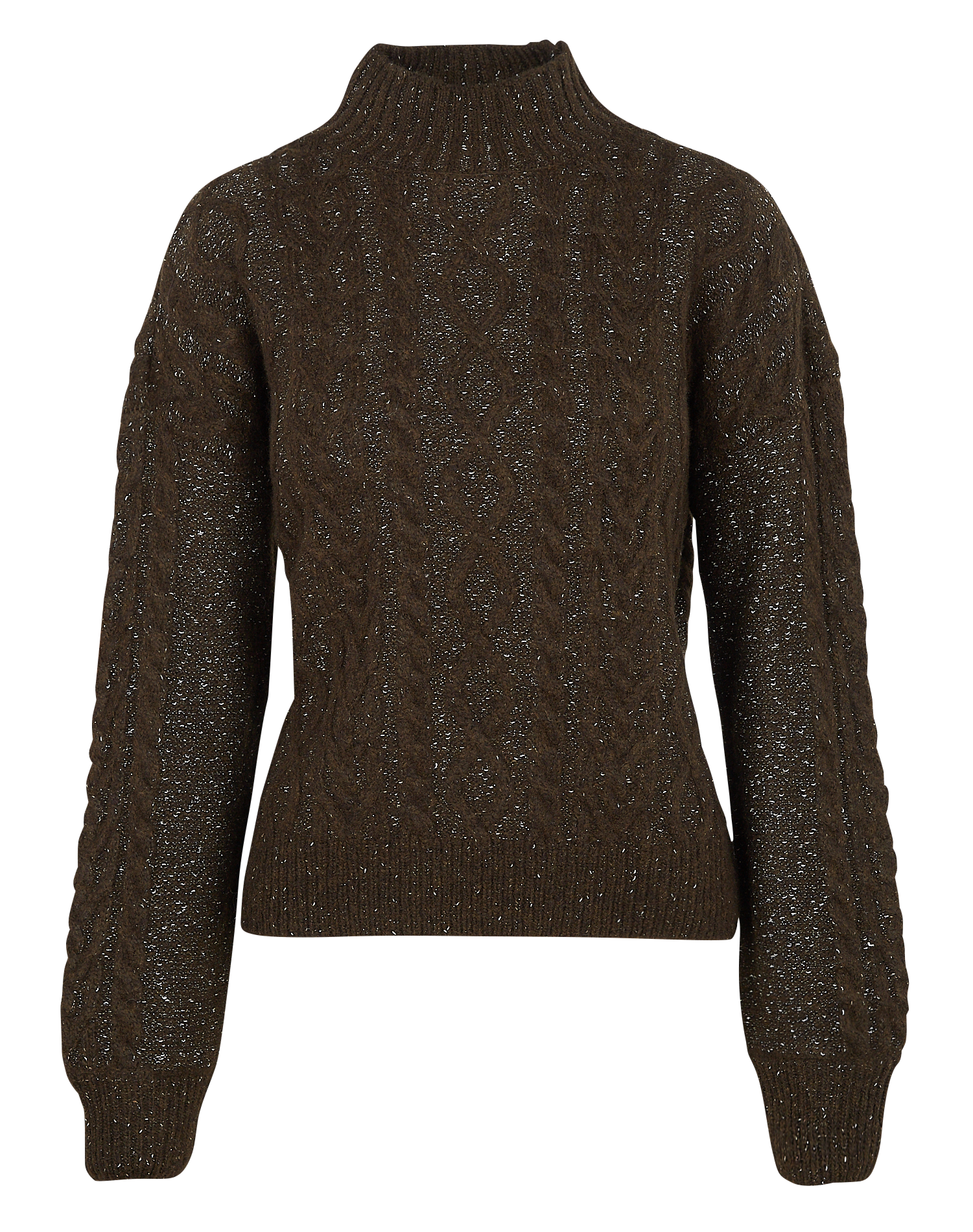 Pull col montant en laine mélangée | Vert