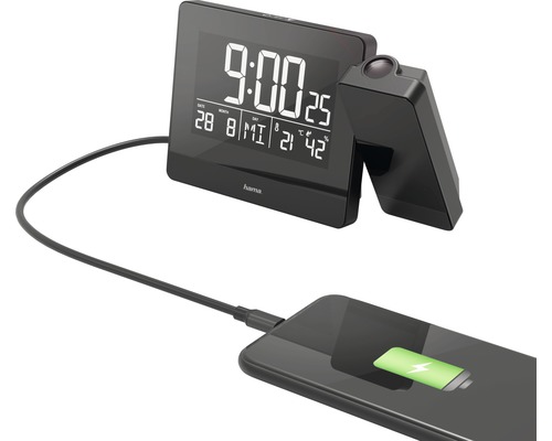 Projectiewekker Plus Charge zwart 9,5x15 cm