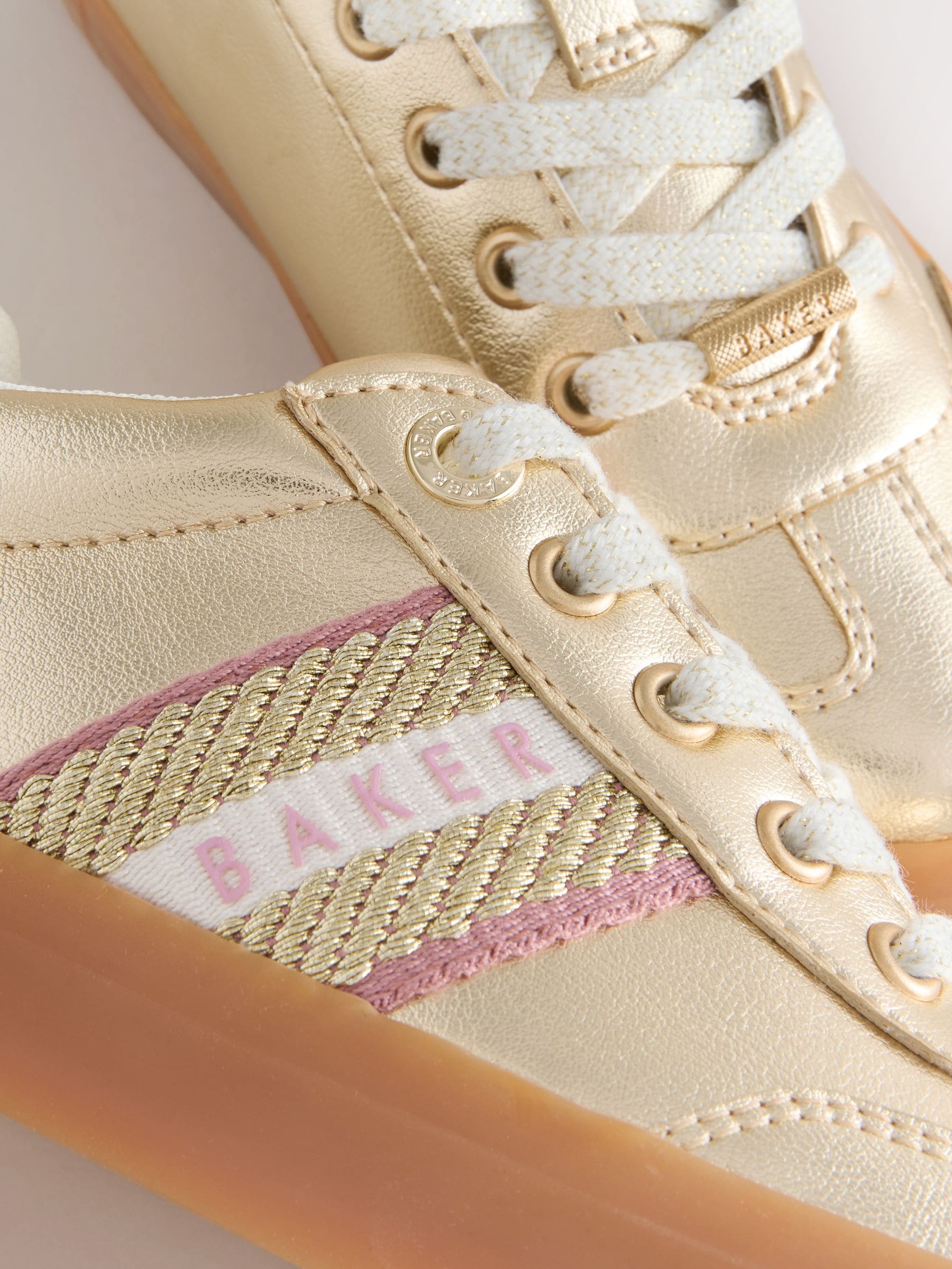 Goud - Baker by Ted Baker Tape Trainers with Gum Sole