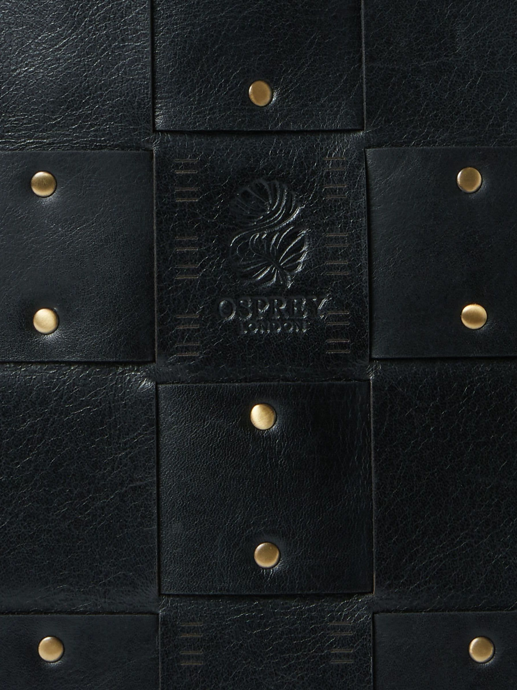 Zwart - OSPREY LONDON - Leren Audacia draagtas