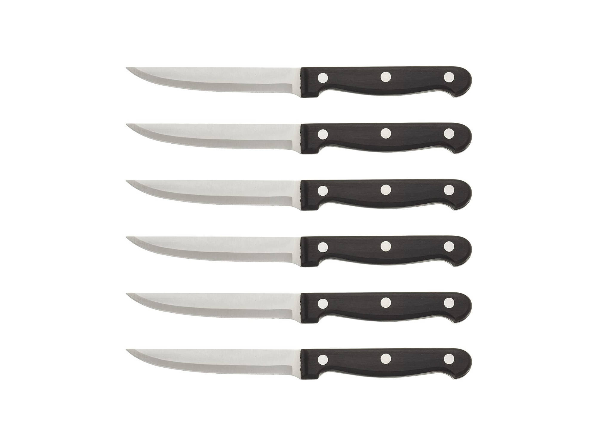 CONJUNTO DE 6 FACAS ACTUEL AÇO INOXIDÁVEL COM CABO PLÁSTICO 11.2CM