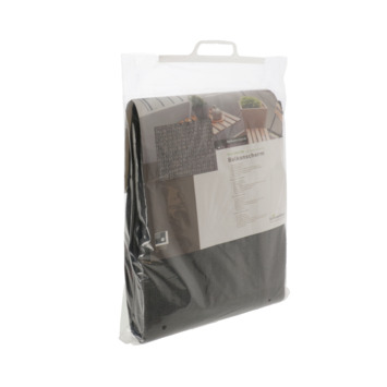 Balkonscherm doek polyester grijs ca. 90 x 500 cm