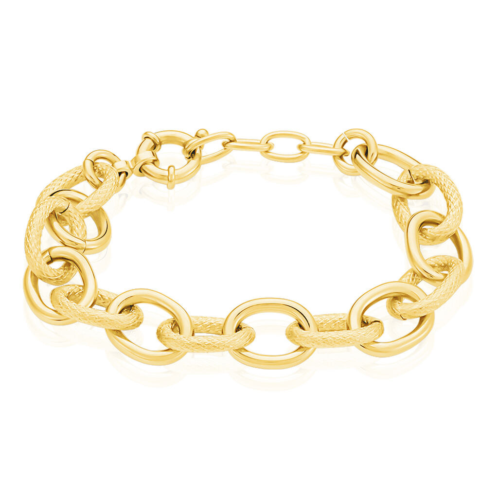 Bracelet Aelia Maille Alternee Acier Jaune