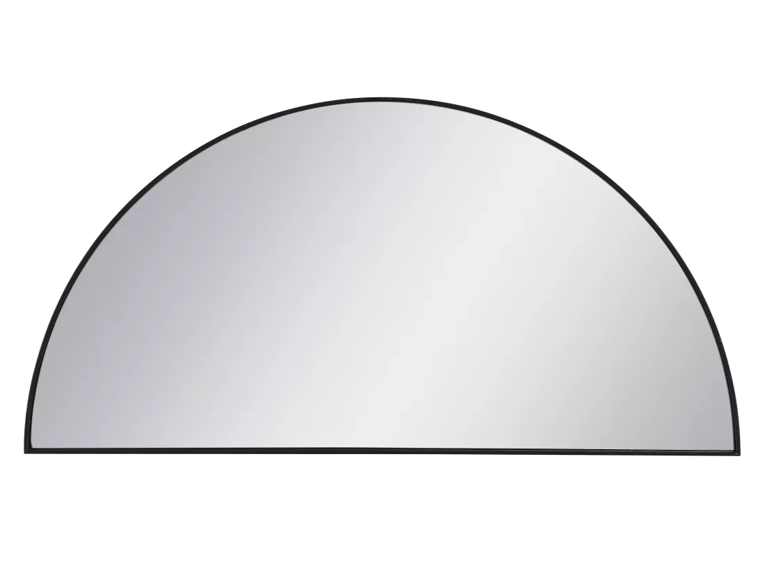 Lot de 2 miroirs demi-cercle design en métal - L.50 x H.100 cm - Noir - GAVRA