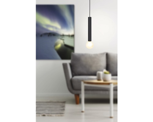 Hanglamp, 1-lichts, HxØ 110x10,5 cm, zwart