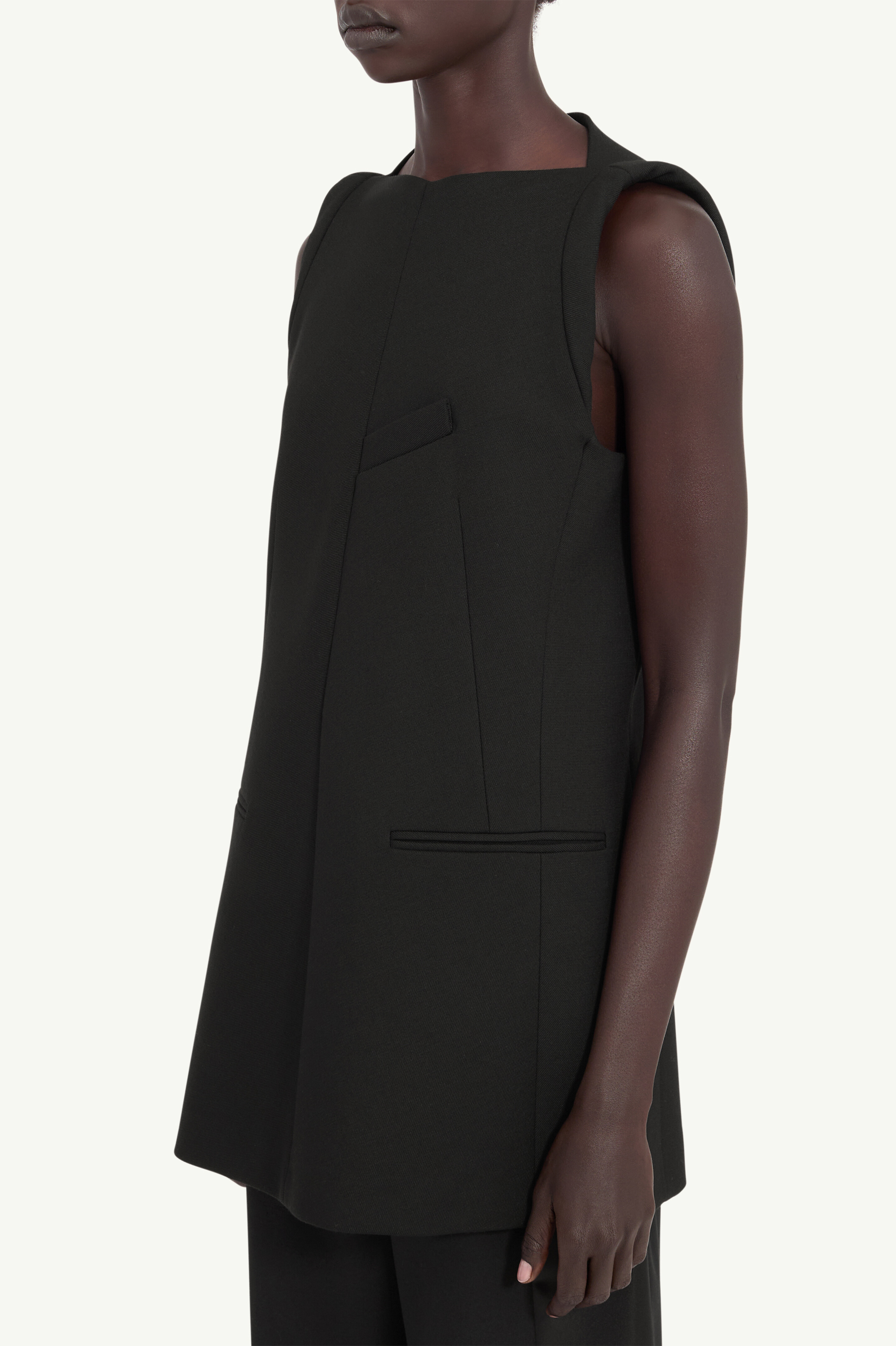 Mini robe sans manches en mélange de laine pour femme | MM6