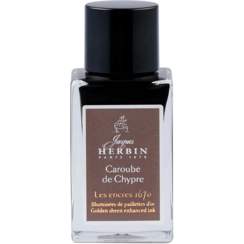 Encre 1670 à paillettes dorées 15ml - Caroube de Chypre