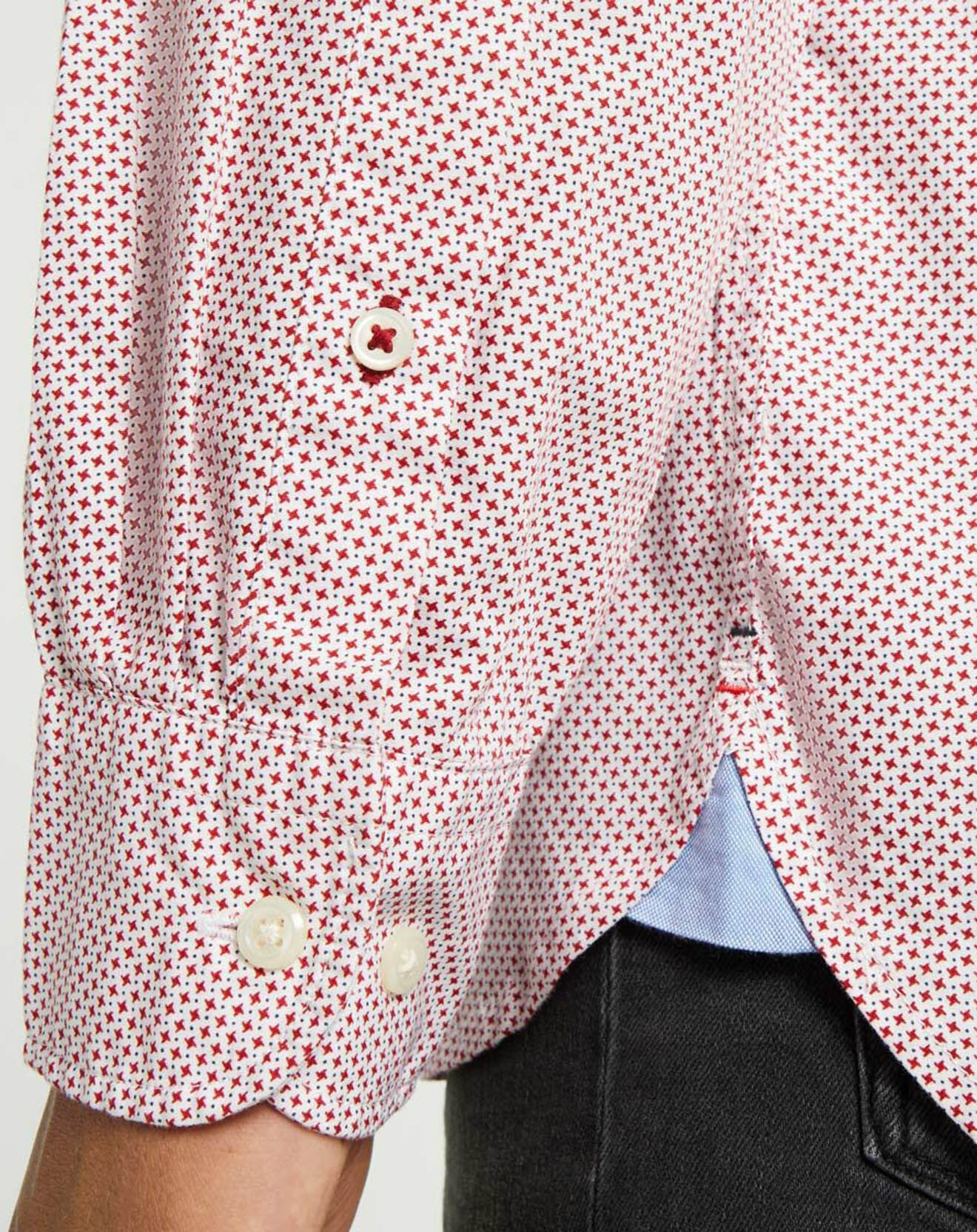 Tommy Hilfiger Chemise droite Micro Bandana blanc/rouge