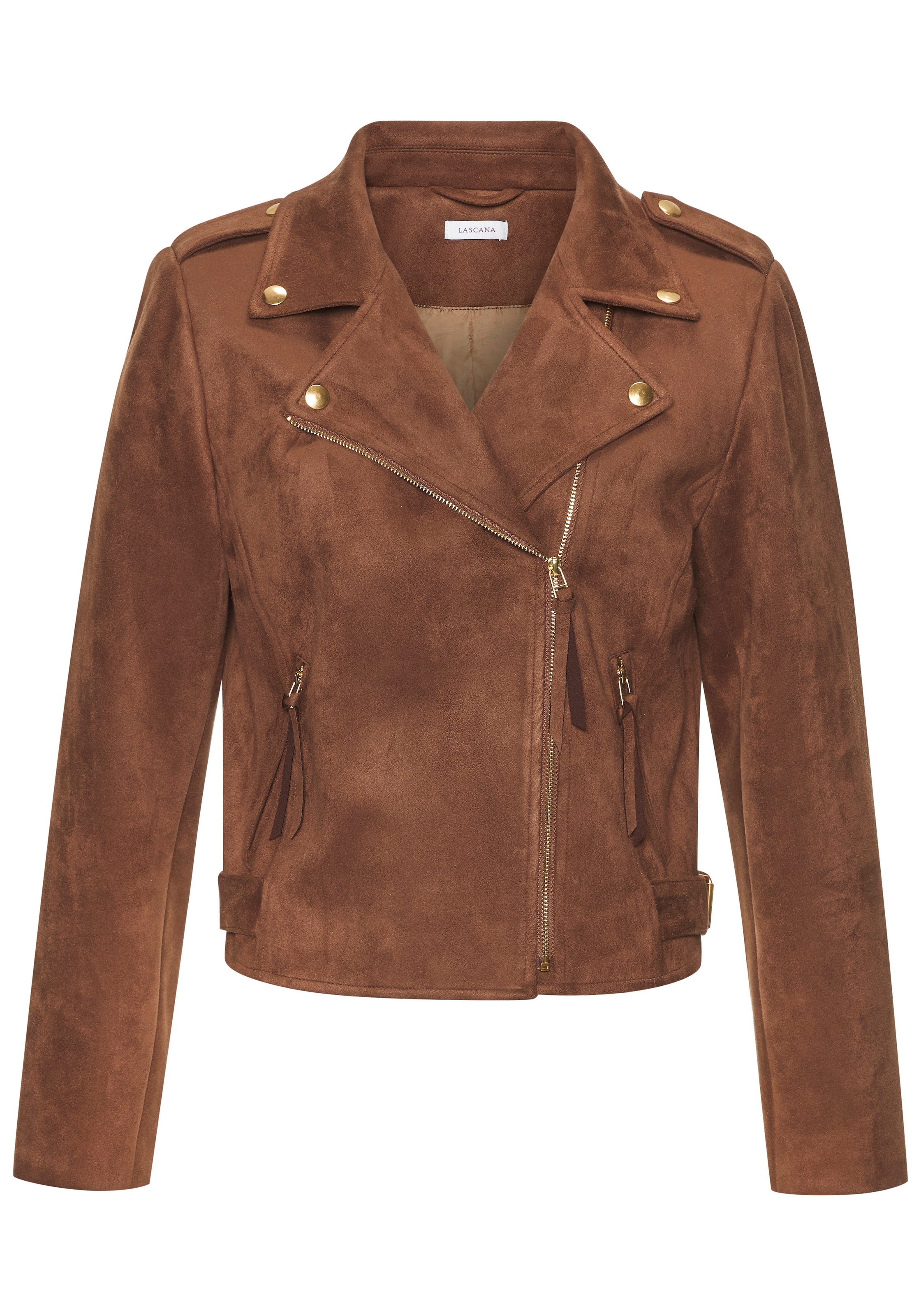 LASCANA Bikerjacke in Veloursleder-Optik