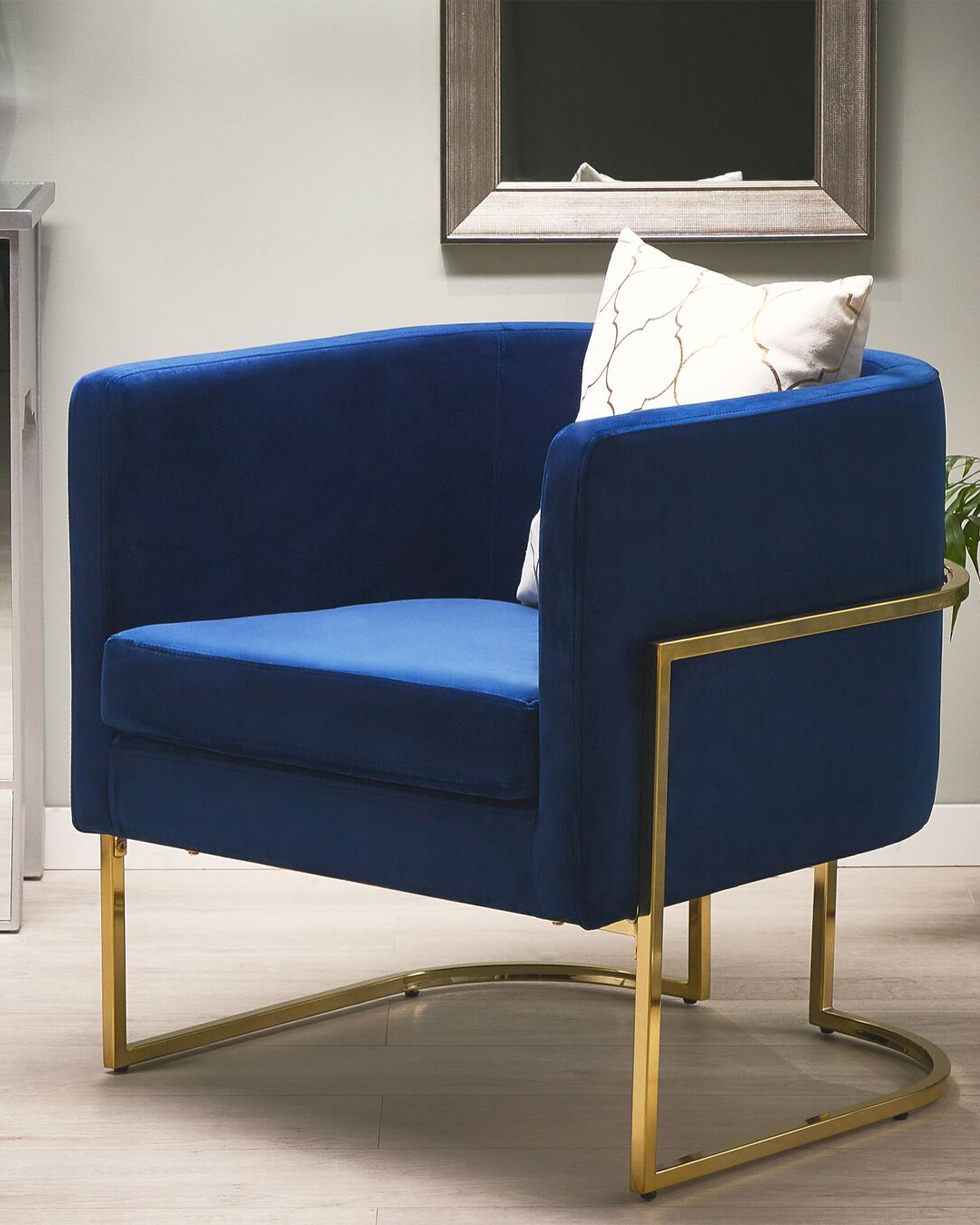 Fauteuil SIRKKA Fluweel Donkerblauw