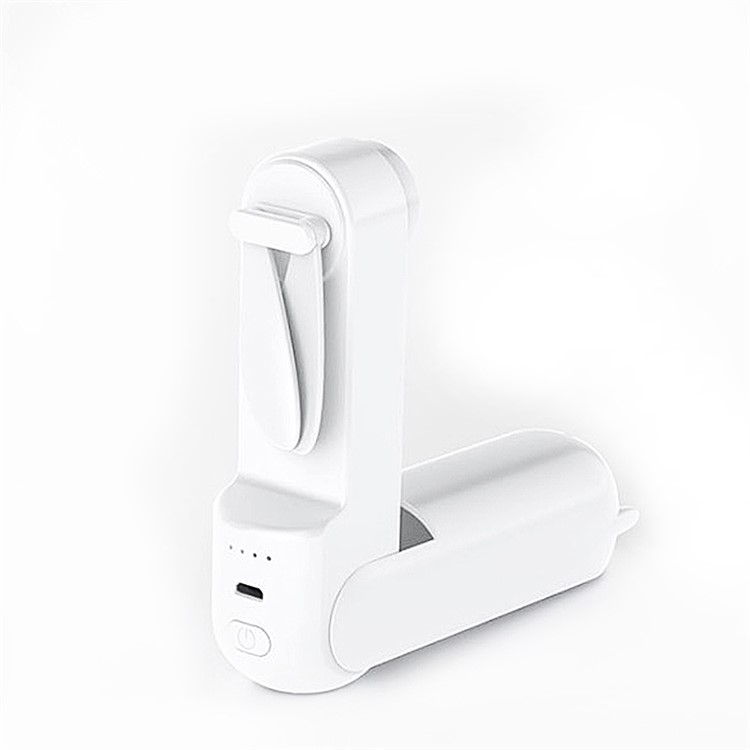 2500mAh Faltbarer Mini USB Hand Ventilator Wiederaufladbarer Lüfter mit Spiegel / Trageschlaufe / 3 Geschwindigkeits Modi - Rosa