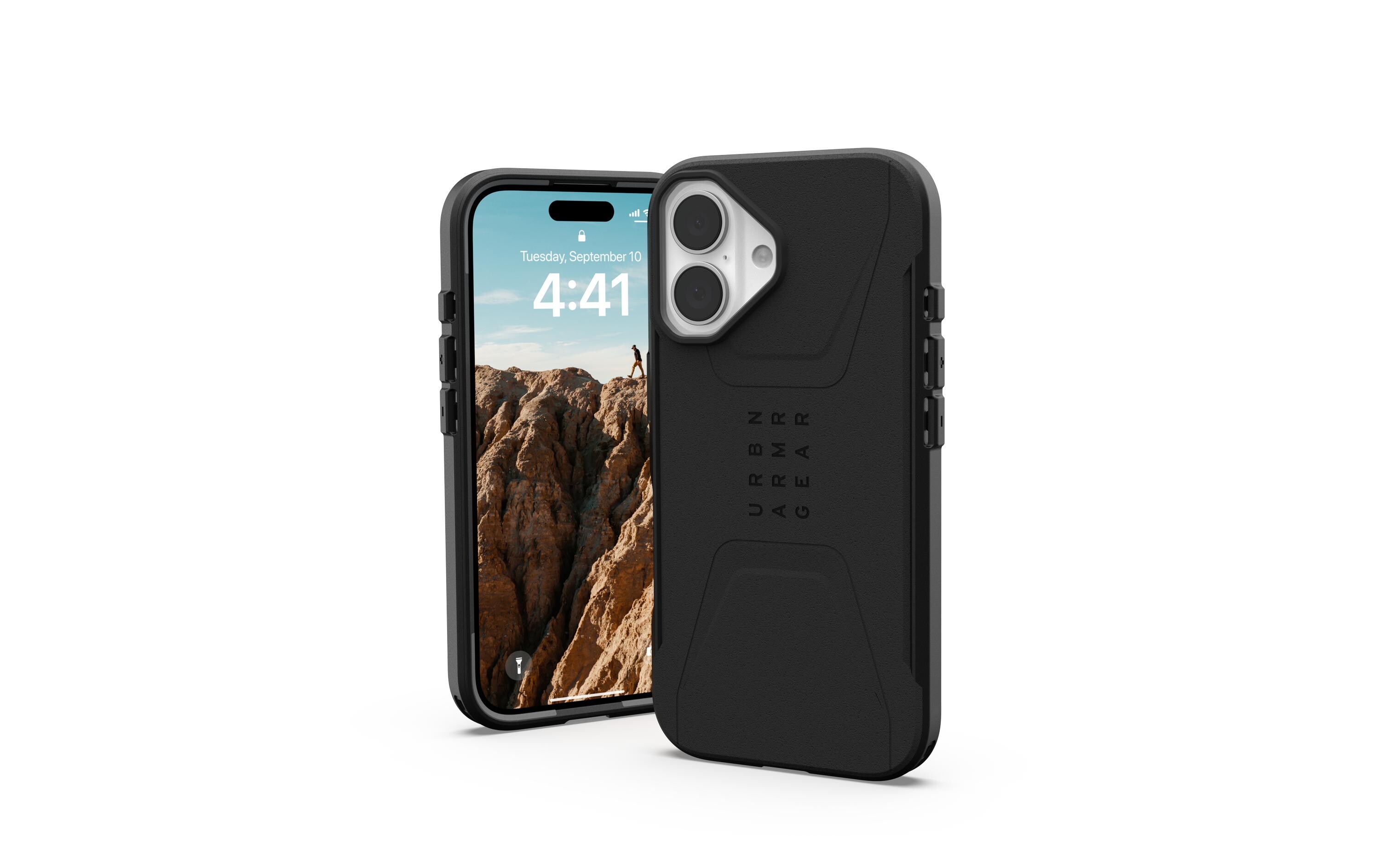Back Cover Civilian Case iPhone 16 BlackSchutzhülle für das Apple iPhone 16