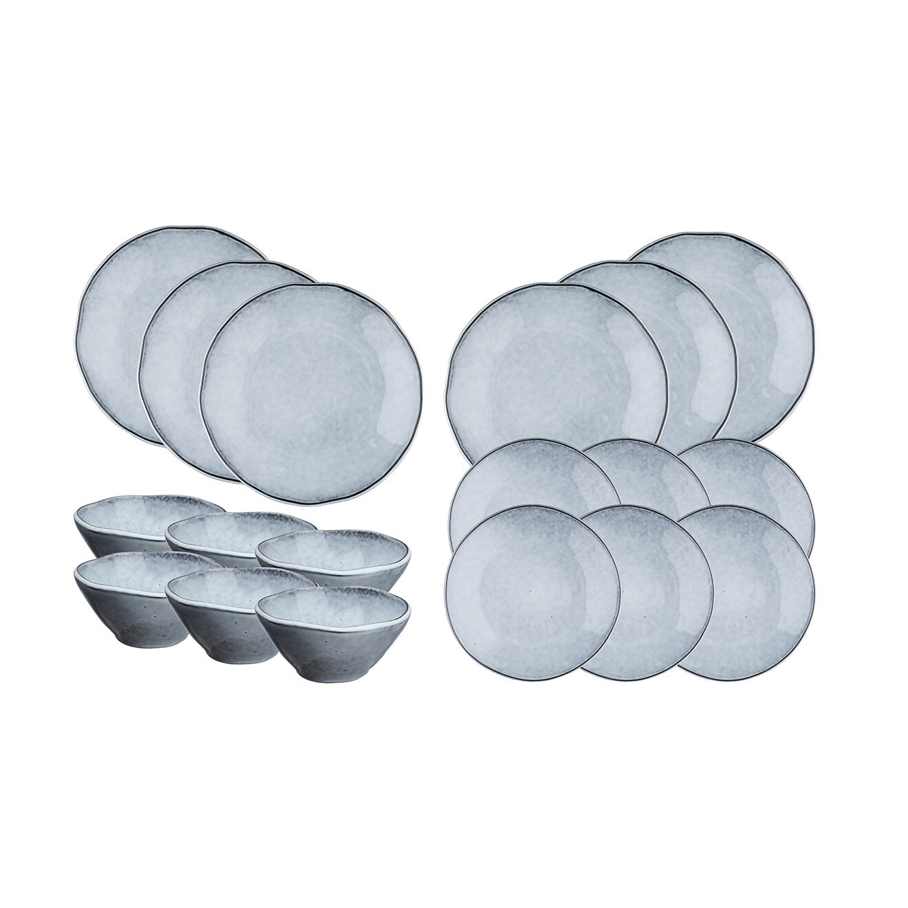 Bjorn Service Les Essentiels en Grès Cloud gris clair - 18 pièces
